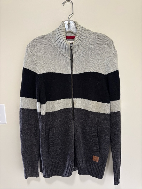 Roots Other - Roots Cabin Full-Zip Colorblock Mock Neck Knit Sweater Jacket